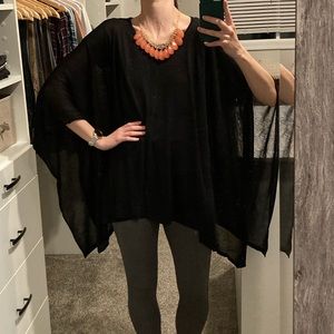 Elietian Black Poncho